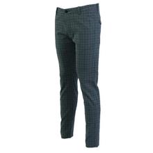 Slim Fit Check Chinos Pant For Men-Emerald Green