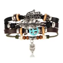 IF ME Fashion Multiple Layers Punk Leather Bracelets Men