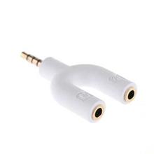 Y Shape 3.5mm Audio Jack To Headphone Microphone Splitter Converter Adaptor