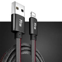 PTron Indigo 2A 3 In 1 Sync Charging Cable Jeans Cloth USB Data Cable For Smartphones (Black)