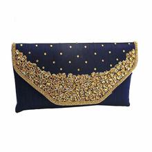Stone Hand Embroidered Clutch Bag