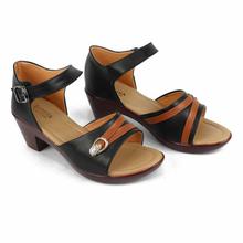 Black/Brown Ankle Strap Shoes For Women