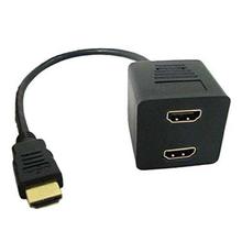 HDMI Male to HDMI 2 Female 1 in 2 out Splitter Black Cable Adapter Converter