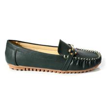 Green Solid Loafers For Women