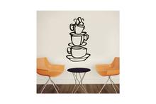 3 Coffee Cups Creative Wall Decal Removable Vinyl Wall Sticker