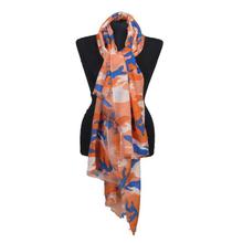 Orange/Blue Printed Scarf For Women (WP14)