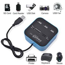 All In One USB 2.0 USB HUB Micro SD High Speed Card Reader 3 Ports Adapter Connector For Tablet PC Computer Laptop