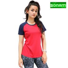 Sonam Gears Round Neck Half-Sleeve Pop T-Shirt For Women (287)- Red