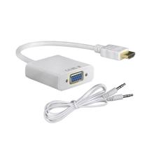 Aafno Pasal HDMI Male to VGA + Audio Converter Cable For PC/Laptop