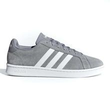 Adidas Grey/White Grand Court Shoes For Men - F36412