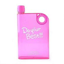 Pink A5 Portable Notebook Style Ultra Slim Water Bottle