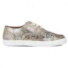 Carlton London Golden Laser Cut Sneakers For Women (CLCLL-4109GLD)