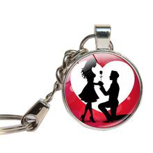 Valentine Day Keychain Glass Cabochon Girlfriend Gifts