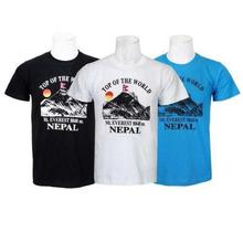 Pack Of 3 Half Sleeve Printed 100% Cotton T-Shirt For Men-Black/White/Light Blue