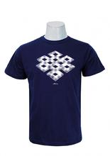 Wosa - Round Neck Blue Mandala Round Neck 100% Cotton T-Shirt For Men