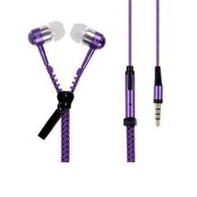 Zipper Woofer Hands-free Earphone For Smartphones-Purple