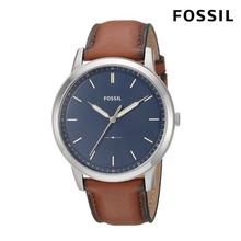 Fossil Watch Minimalist Black Dial Brown Leather Watch For Men- FS5305