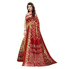 ANNI DESIGNER silk with blouse piece Saree (RALLY-RED Free