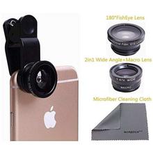 3 in 1 Universal Clip-On Lenses Kit (Black) With FishEye Lens+Macro+Wide Angle Lens