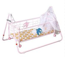 Multicolored 2 in 1 Baby Crib And Swing With Mosquito Net