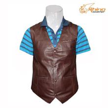 Brown Leather Waist Coat for Men