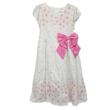 White/Pink Floral Printed Frock For Girls