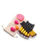 Makeup Tool Set With Puffs And Makeup Brushes