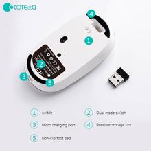 COTECi Bluetooth Wireless Mouse Slim Dual Mode Bluetooth 5.1 and 2.4G Wireless
