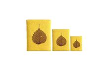 Combo Of 3 Leaf Patched Lokta Paper Note Book-Yellow