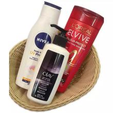 Combo of 3 Nivea Body Lotion UV Protect - 200ml, L'Oreal Elvive Colour Protect Shampoo - 250ml & Olay Age Defying Cleanser - 200ml