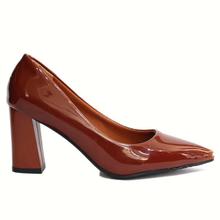 Brown Glossy Pump Heels For Women