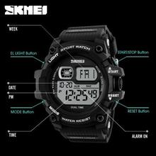 SKMEI 1229 Dual Time Digital Multifunction Chronograph Sport Watch - Black