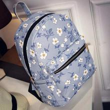 FashionieStore Women's Leather Floral Printed School Bag Travel Backpack Bag BG