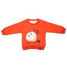 Orange Printed Sweatshirt For Boys
