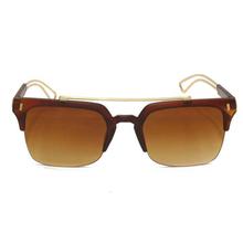 Brown Shaded Rectangle Sunglasses For Women