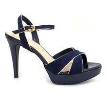 DMK Navy Blue Criss-Cross Ankle Strap Heel Shoes For Women - 15421