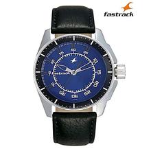 Fastrack Blue Dial Leather Strap Casual Analog Watch For Men – 3089SL01