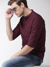 Highlander Maroon Slim Fit Casual Shirt