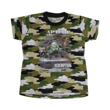 Army Green Camouflage Printed T-Shirt For Boys