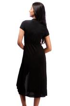 Bella Jones Short Sleeve Long Dress – Black