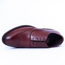 Caliber Shoes Wine Red Lace Up Formal Shoes For Men - ( B 637 C )