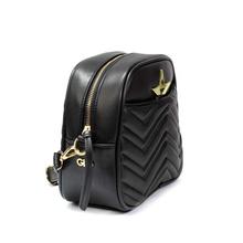 Black Solid Crossbody Bag For Women