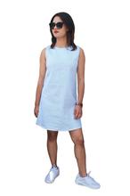 Light Blue Strip Dress For Women