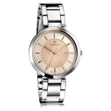 Rose Gold Dial Analog Watch For Women- Silver-2480KM01