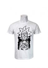 Wosa -Round Neck  Wear Grey Rick And Morty Printed T-shirt For Men