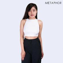 METAPHOR White Back Crisscross Crop (Plus Size) Top For Women - MT114A