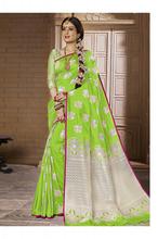 Stylee Lifestyle Green Banarasi Silk Jacquard Saree (1805)