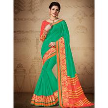 Stylee Lifestyle Green Banarasi Silk Jacquard Saree 1823