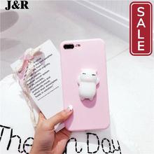 SALE- J&R Case For iPhone 6 6s 3D Cute Soft Silicone Squishy Cat Phone