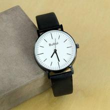 Black Strap White Round Dial Analog Watch (Unisex)